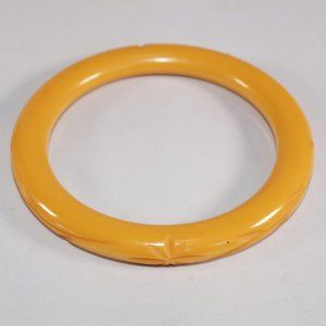 Carved Butterscotch Vintage Bakelite Bangle